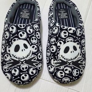 NWOT Disney Jack Skellington Nightmare Before Christmas Flannel Slippers L/XL